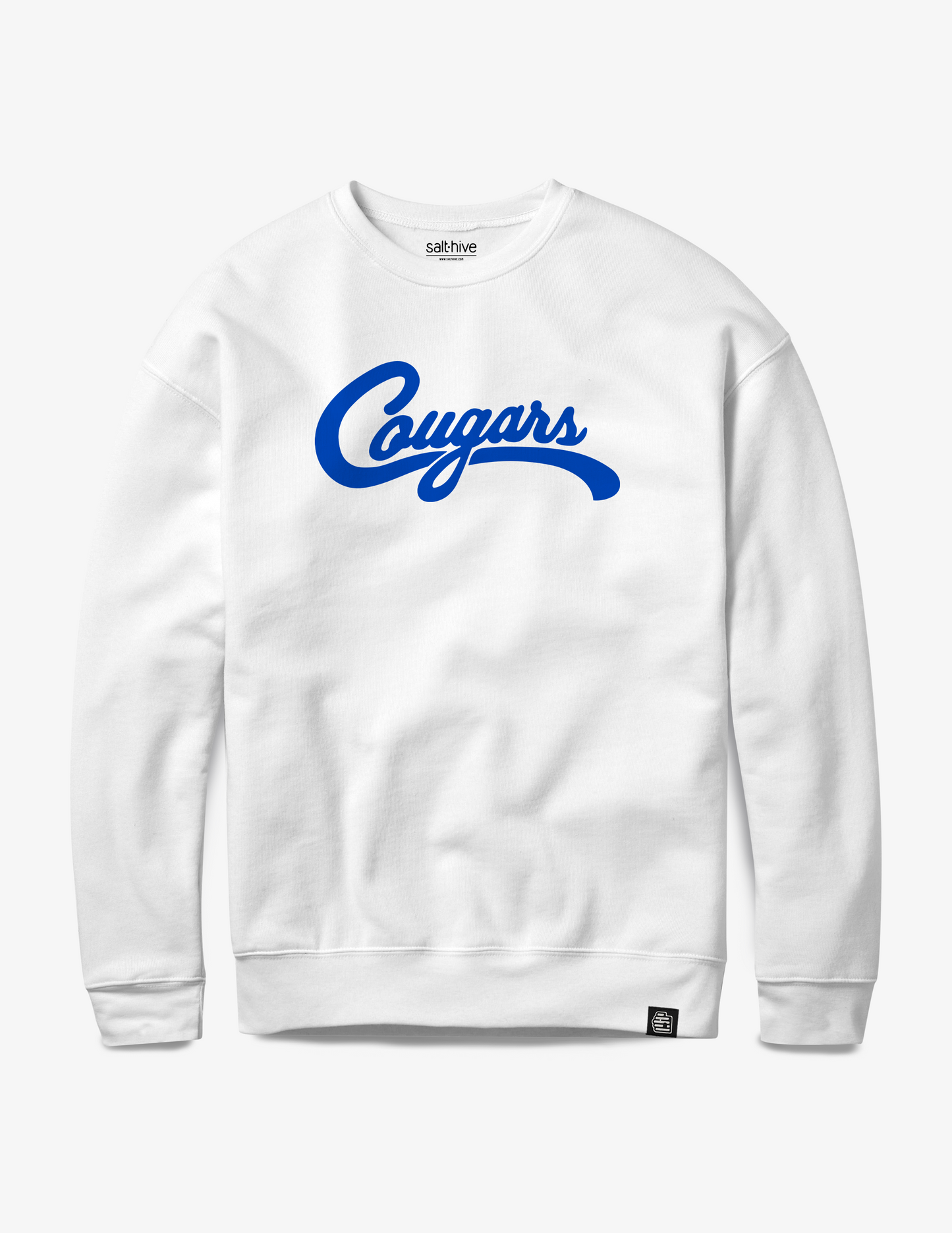 White Cougars Script Crewneck