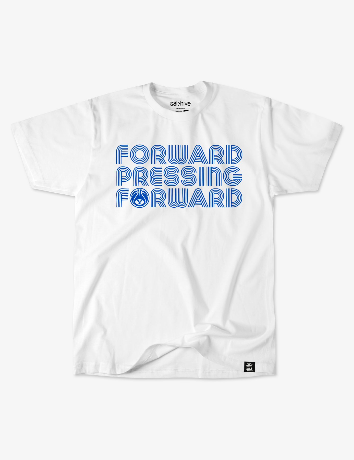 BYU Forward Pressing Forward White Tee