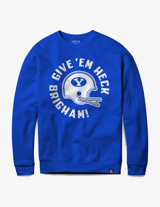 BYU Give 'Em Heck Brigham Crewneck