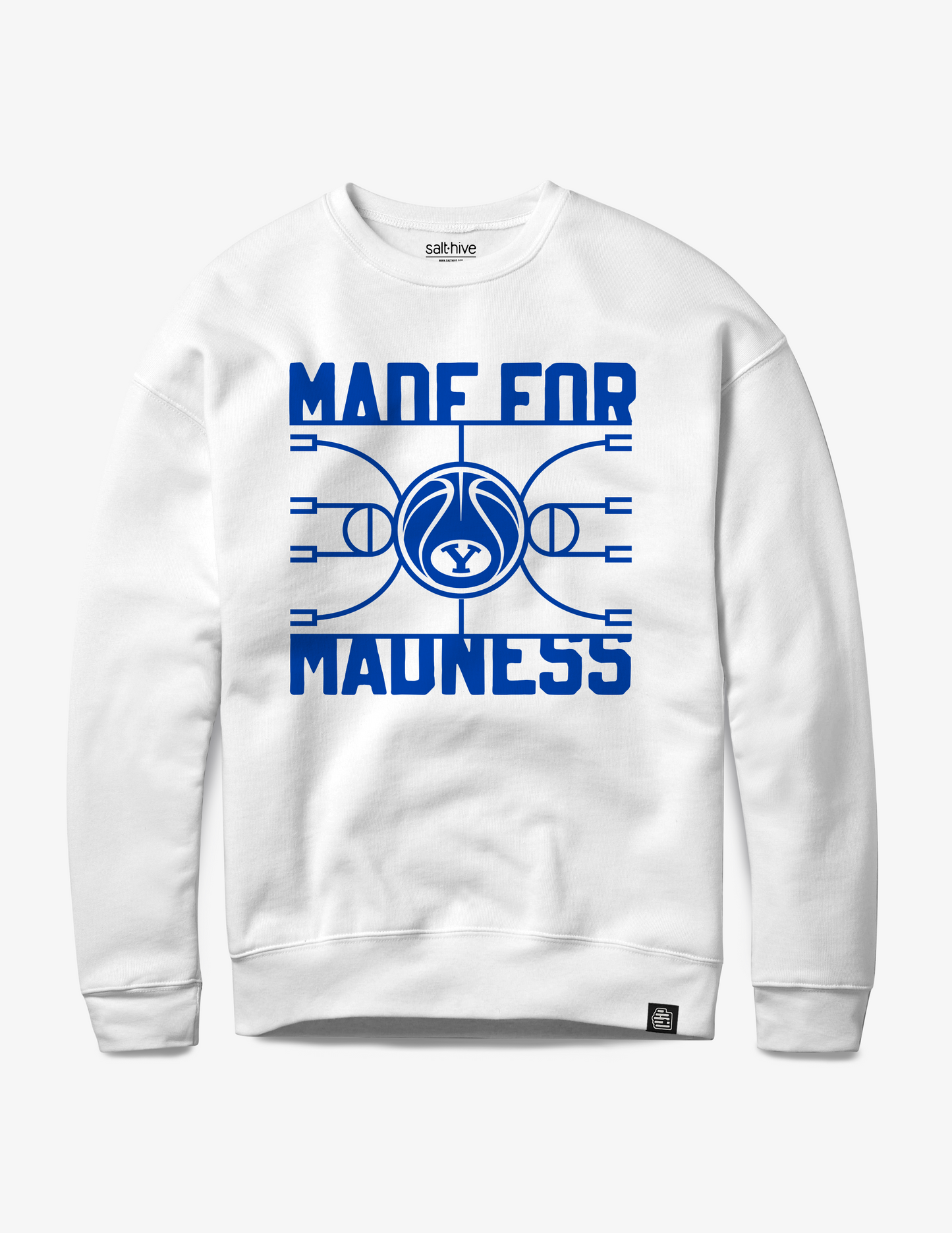 BYU Made for Madness White Crewneck Sweatshirt