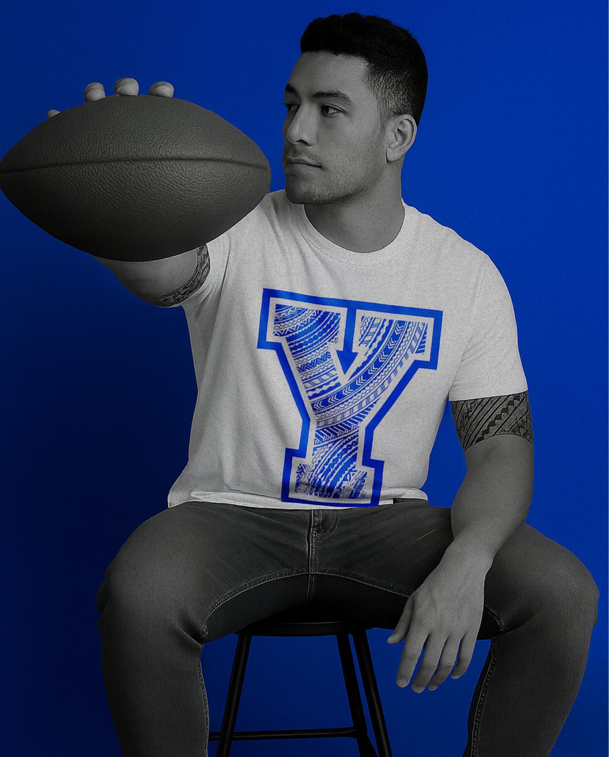 BYU Cougars Tribal Y Tee - White
