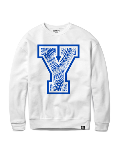 BYU Cougars Tribal Y Crewneck - White