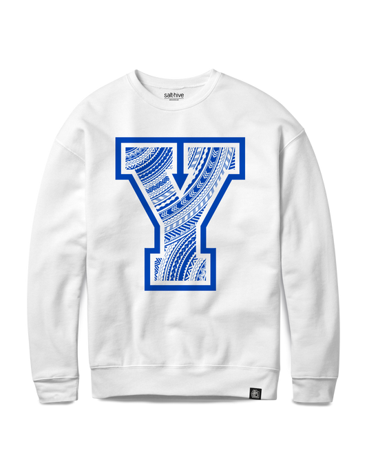 BYU Cougars Tribal Y Crewneck - White